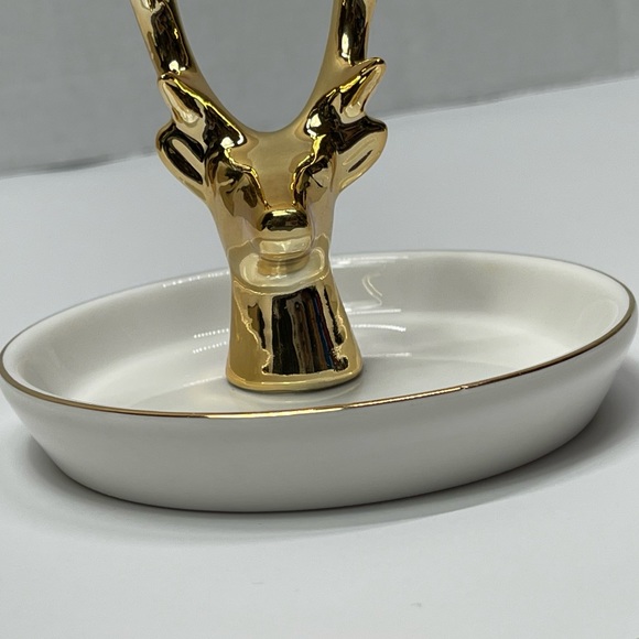 Deer Ring Display Holder Mini Trinket Tray Jewelry Ceramic Dish Pendant Case mom - Picture 14 of 17